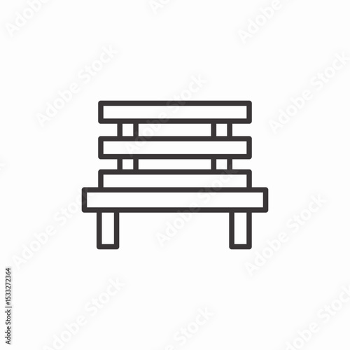 park bench slats icon sign vector
