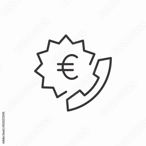 phone euro pricing icon sign vector