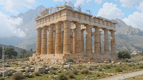 The Temple or Great Temple of Segesta, in the municipal territory of Calatafimi Segesta, province of Trapani, Sicily, Italy