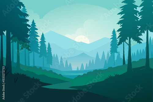 landscape with mountains