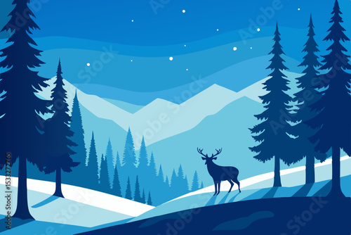 deer in winter forest