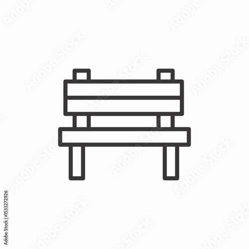 simple wooden bench icon sign vector