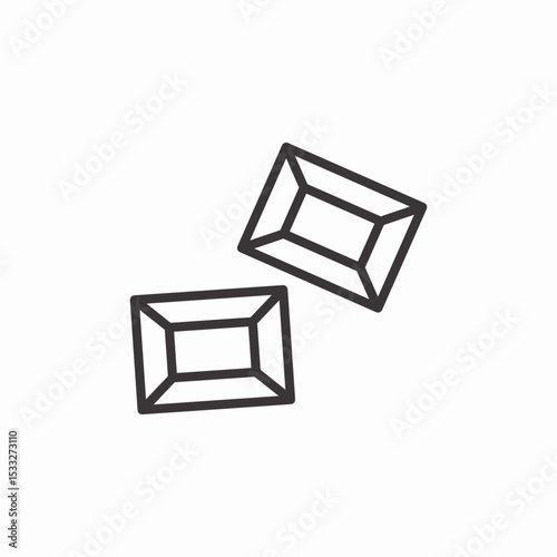 square gem stone icon sign vector