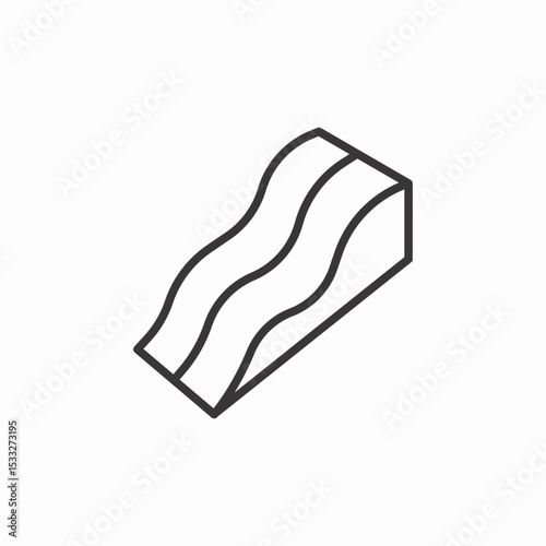 wavy bacon strip icon sign vector