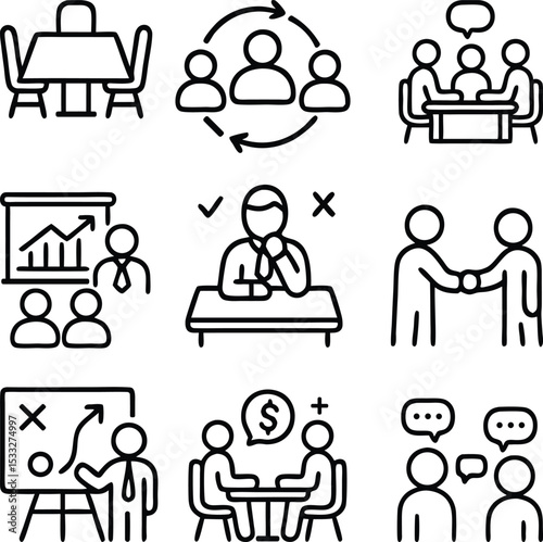 Corporate Business and Strategy Icon Set