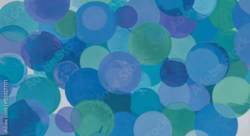 Abstract Watercolor Circle Pattern on Textured Canvas