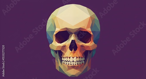 human skull illustration made with geometric shapes