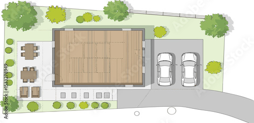 Architectural Drawings diagram concept, Minimal style hand drawn.