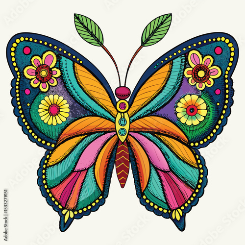  butterfly on a vibrant flower or stark white background, a beautiful insect design with delicate wings perfect for a spring or summer collection
