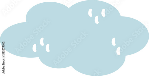 Foto Flat light blue cloud is floating on transparent background highlighting contour