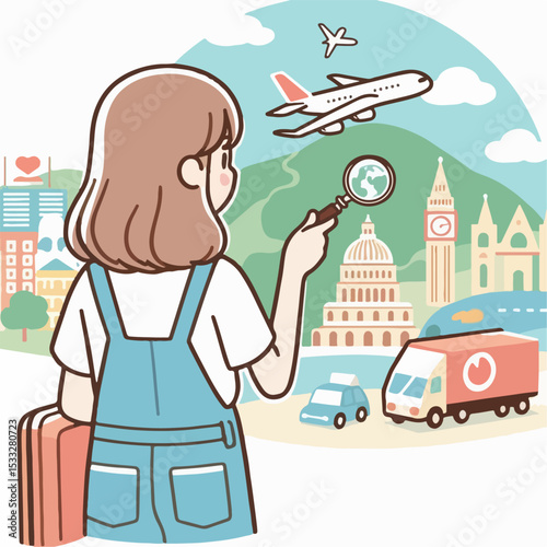 vector illustration of people on tour