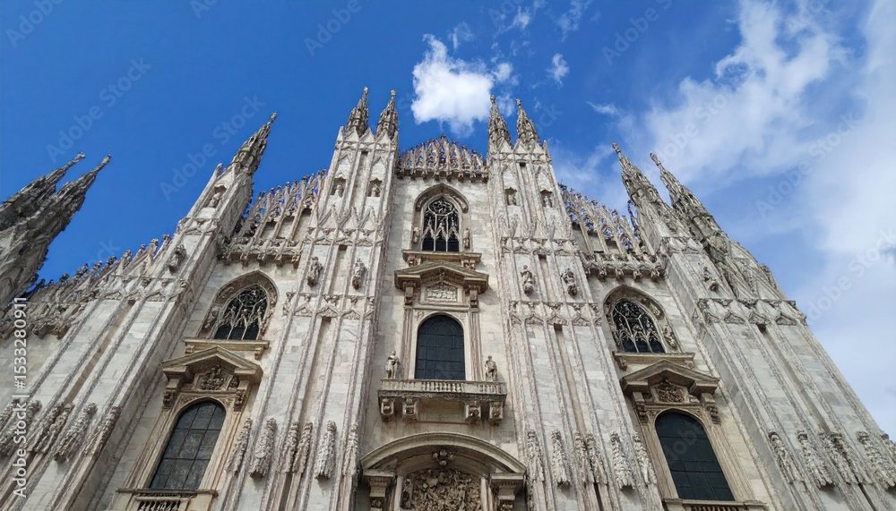 Fototapeta premium Cathedral facade under a vibrant sky