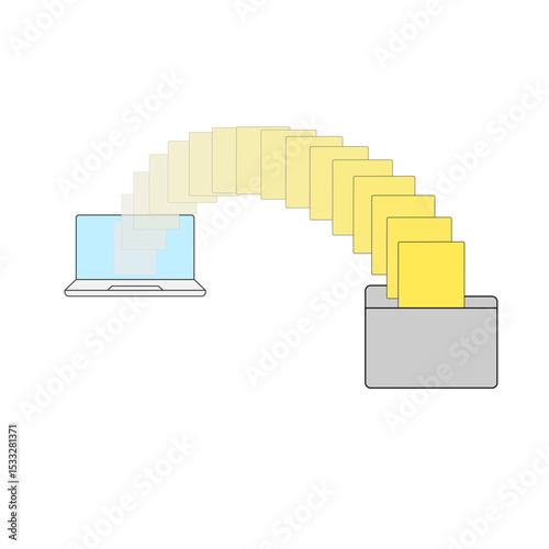 コンピュータから書類をダウンロードする