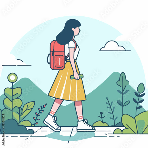 vector illustration of people on tour