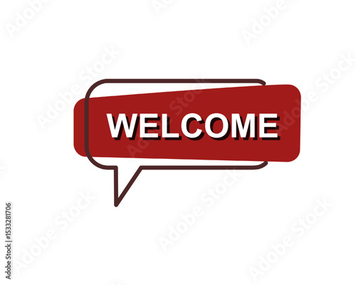 welcome speech bubble text for news or website