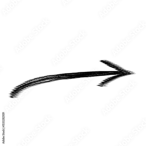 Grunge hand drawn arrow vector. Art grunge arrow isolated on white background. Arrow mark icon, arrow paint.