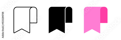bookmark icon set. modern design isolated on white background