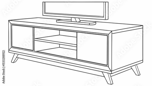 Mid-Century Modern TV Stand Stylish Storage & Entertainment Center
