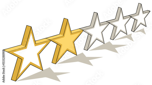 Five Star Rating System Illustration of Customer Feedback and Reviews