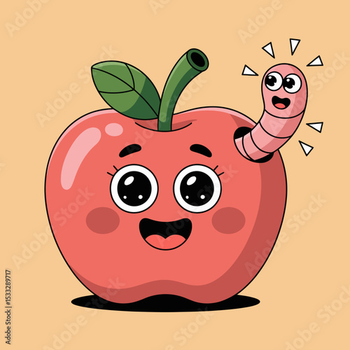 Apple with Worm