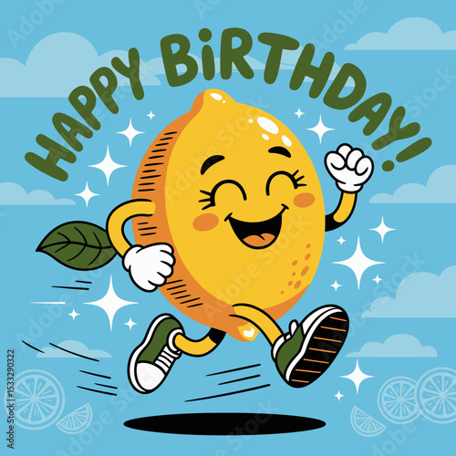 Happy Birthday Lemon with Sneakers