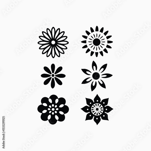 Flower abstract icon design fully editable vector template