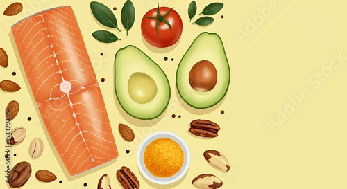 Delicious and Healthy Salmon Recipe with Avocado, Nuts, and Spices: A Culinary Delight