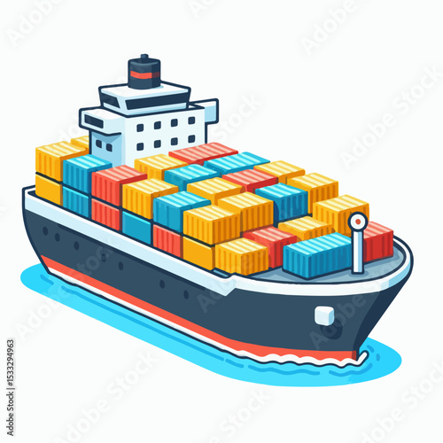cargo ship vector illustration