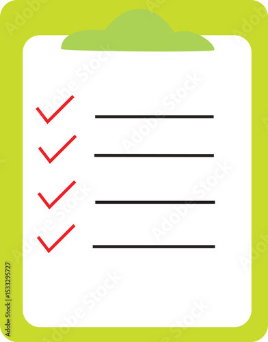Minimalist Checklist Clipboard Vector Illustration for Task Management, Productivity Planning, and Office Organization Tools