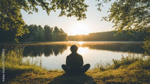 Peaceful morning by the lake