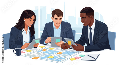 Diverse Business Team Collaboration Strategy Meeting, Project Planning, Teamwork