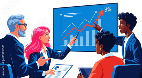 Teamwork, Strategy, and Business Growth Analyzing Charts and Data for Success