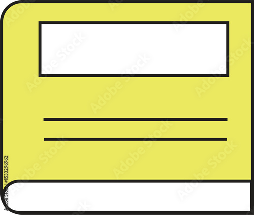 Yellow Notebook Vector Illustration for School, Office, Study Materials, Stationery Icon, and Educational Design Use