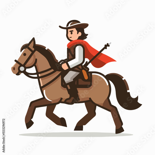 vector illustration of a person riding a horse