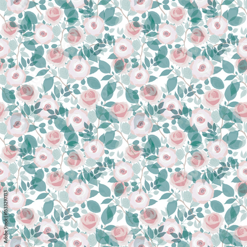 Vintage Rose Seamless Pattern for Fabric Print, Wedding Stationery, Wallpaper Design, Gift Wrap, Textile Crafts Print