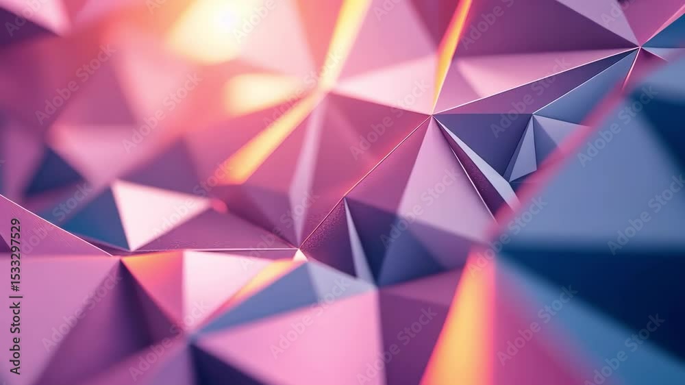 Modern pink and blue abstract polygon background with geometric shapes and triangles.