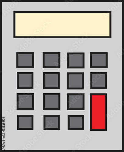 Flat Vector Illustration of Office Calculator Icon for Business Accounting, Math Operations, Financial Calculations and School Use