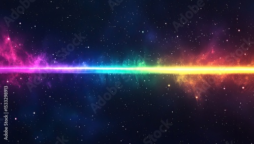 Cosmic rainbow rift across star-studded expanse