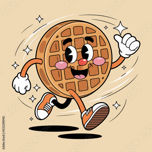 Running Waffle Character with Sneakers