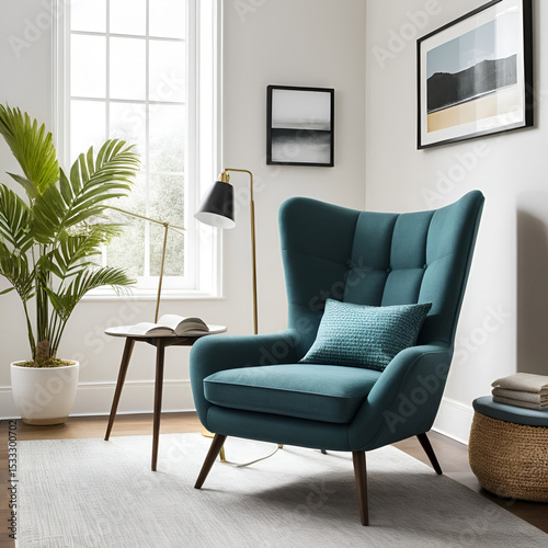 A comfortable reading chair sitting in a room