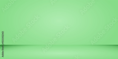 green background abstract with Gradient in empty room studio, green empty room studio gradient used for background, green background studio with shine use for product shooting. vector dynamic room