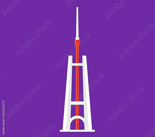 Sutro tower san francisco icon illustration vector graphic design landmark california travel destination 100