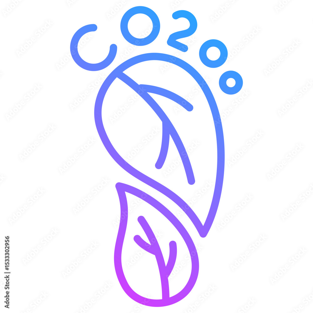 Obraz premium Carbon Footprint Icon
