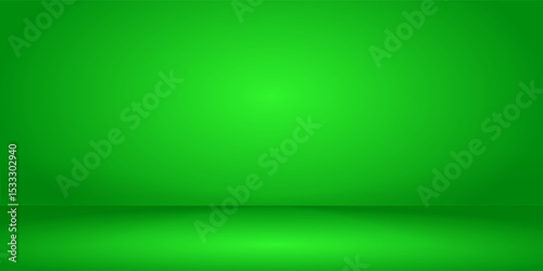 green background abstract with Gradient in empty room studio, green empty room studio gradient used for background, green background studio with shine use for product shooting. vector dynamic room