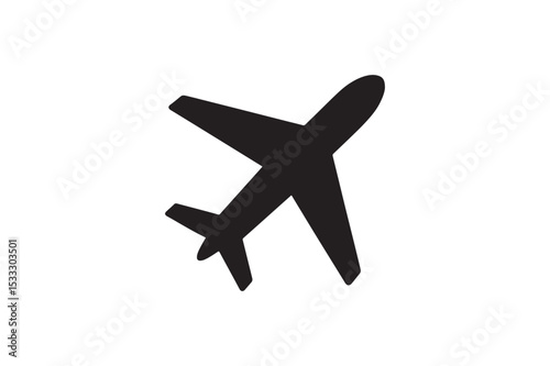 Airplane Symbol silhouette vector with white background