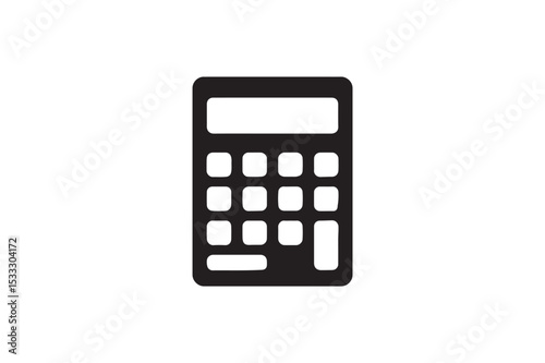 Calculator silhouette vector with white background
