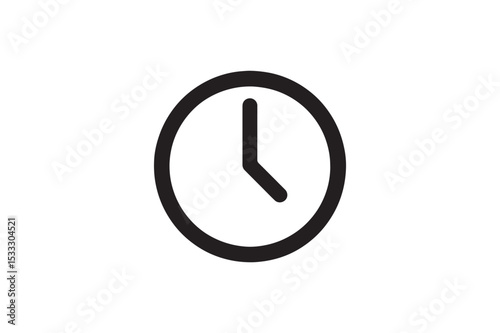 Clock Sign silhouette vector with white background