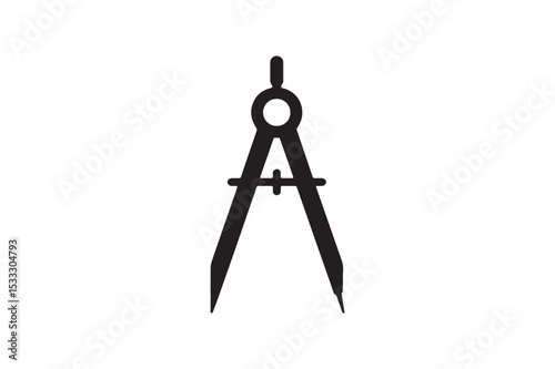 Compass Icon silhouette vector with white background