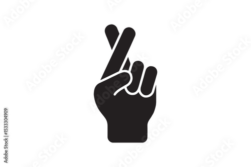 Crossed Fingers silhouette vector with white background