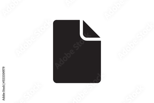 Document Icon silhouette vector with white background